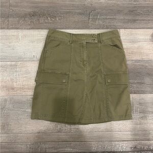 DKNY Olive Green Utility Mini Skirt | Size 8